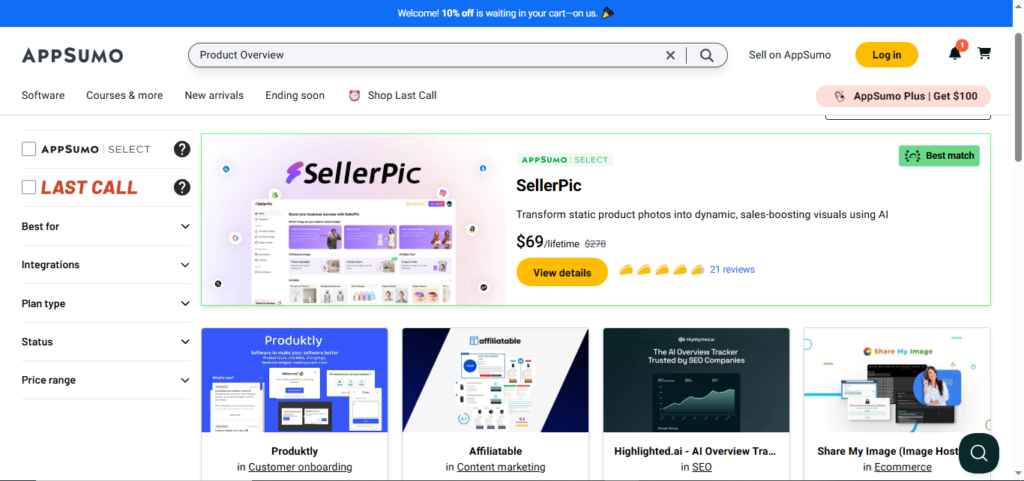 Product Overview AppSumo